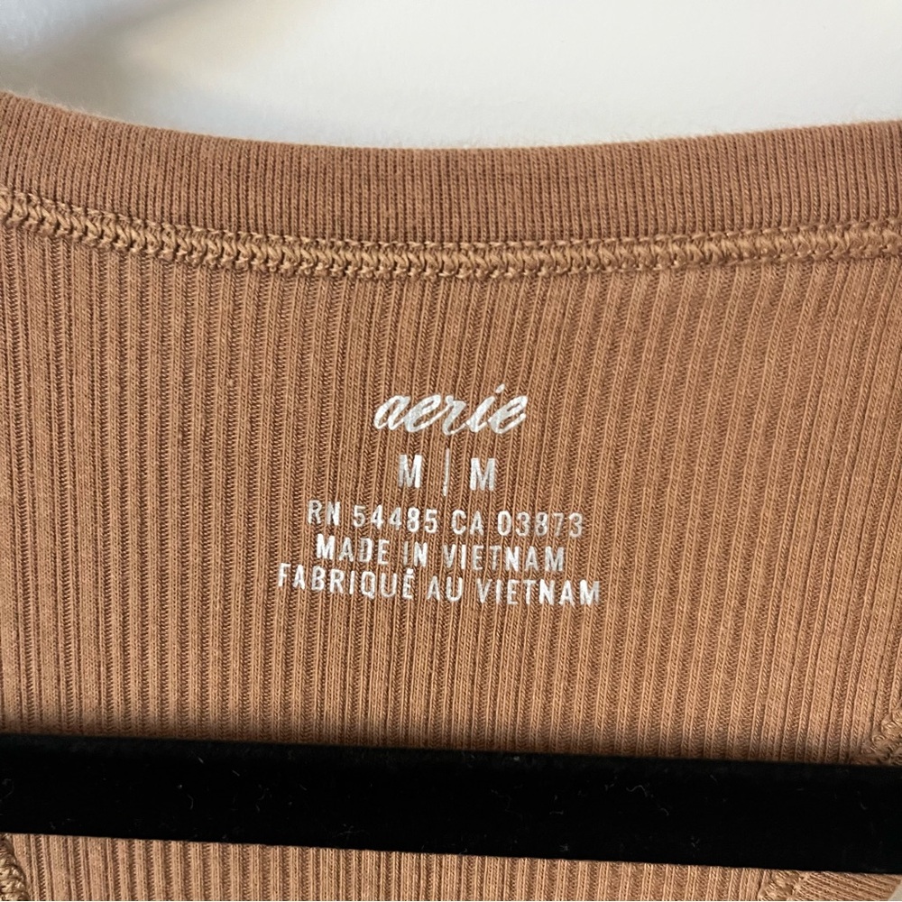 Aerie Camel Ribbed Knit Dress - M - Picture 2 of 4